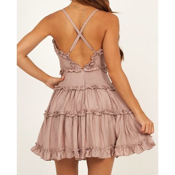 Heart in half dress in mocha - Picture 5 of 7